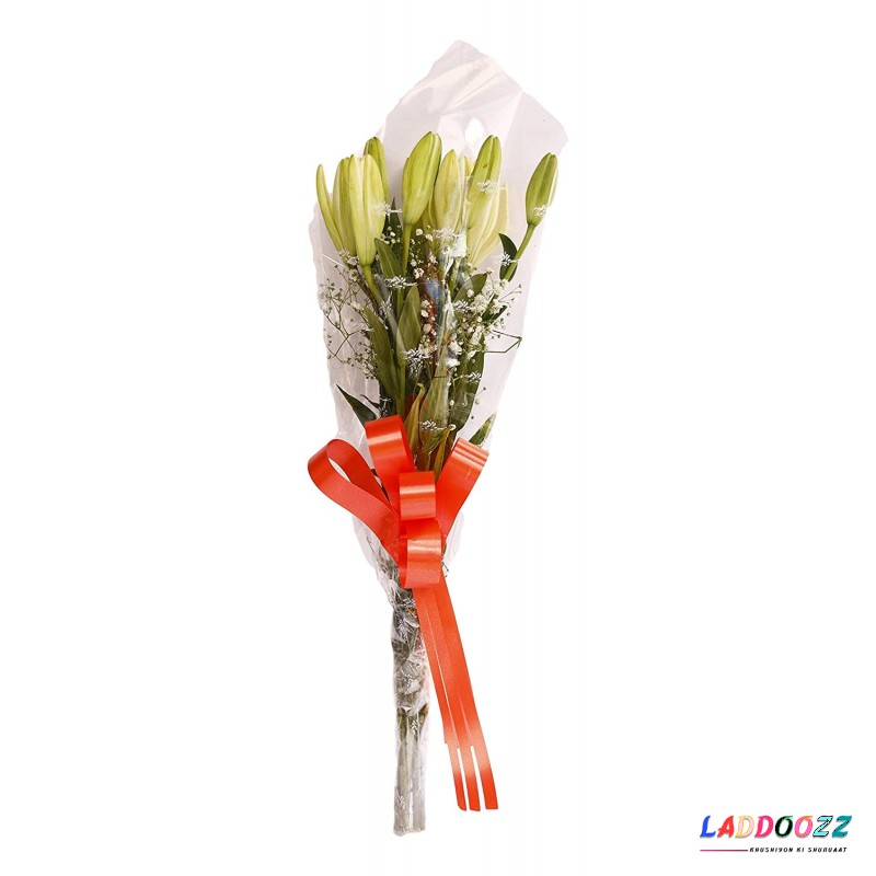 Pink Lilies Bouquet of Fresh Flowers Bunch of 5 Stems